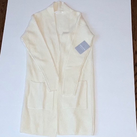 NWT Athleta Sunday Sweater Merino Wool Cashmere Blend in Dove Longline - Size S - Picture 3 of 9